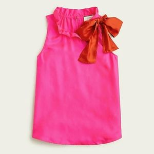 J. Crew New With Tags Silk Top with Bow